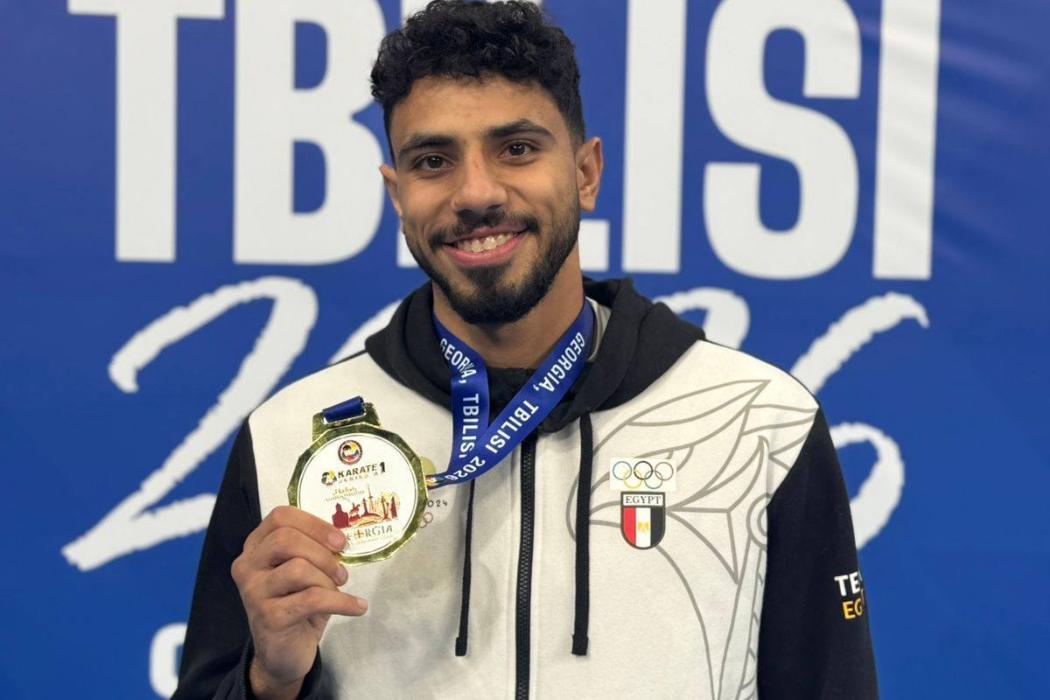 عبد الله هشام يهدي الكاراتيه المصري ذهبية جديدة