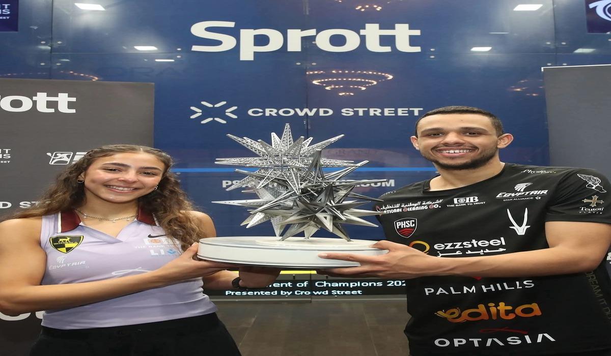 إنجاز مصري جديد.. تتويج مصطفى عسل وهانيا الحمامي ببطولة الأبطال المفتوحة للإسكواش