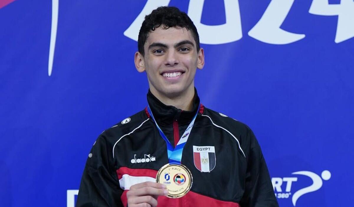 عادل عمارة يحقق الميدالية الفضية في الدوري العالمي للكاراتيه