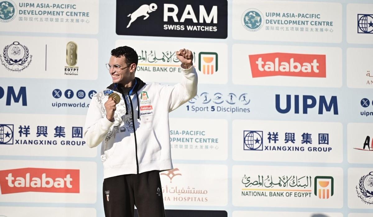 معتز وائل يتوج بذهبية كأس العالم للخماسي الحديث في القاهرة