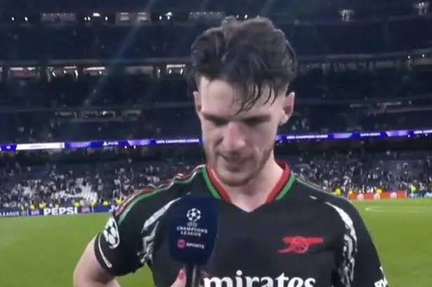 ديكلان رايس رجل مباراة آرسنال وريال مدريد