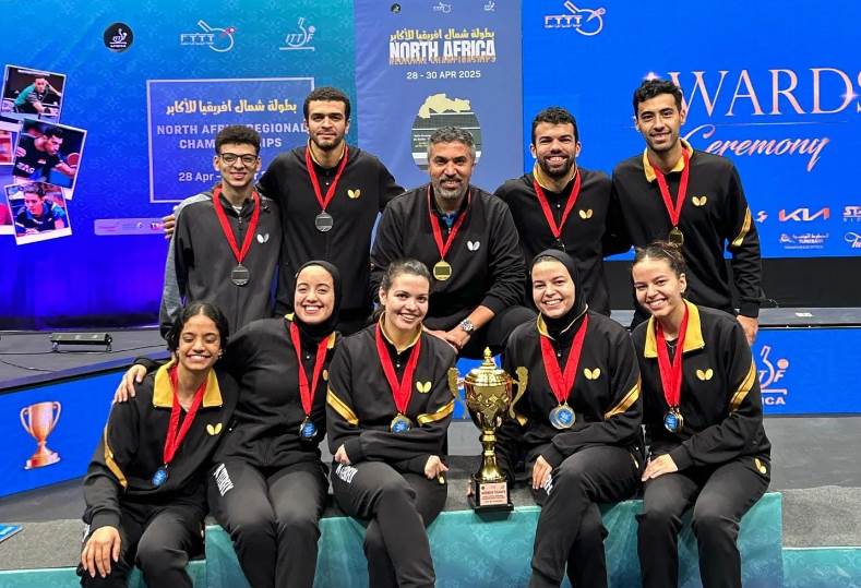 منتخب مصر يحصد 8 ميداليات في بطولة شمال افريقيا لتنس الطاولة