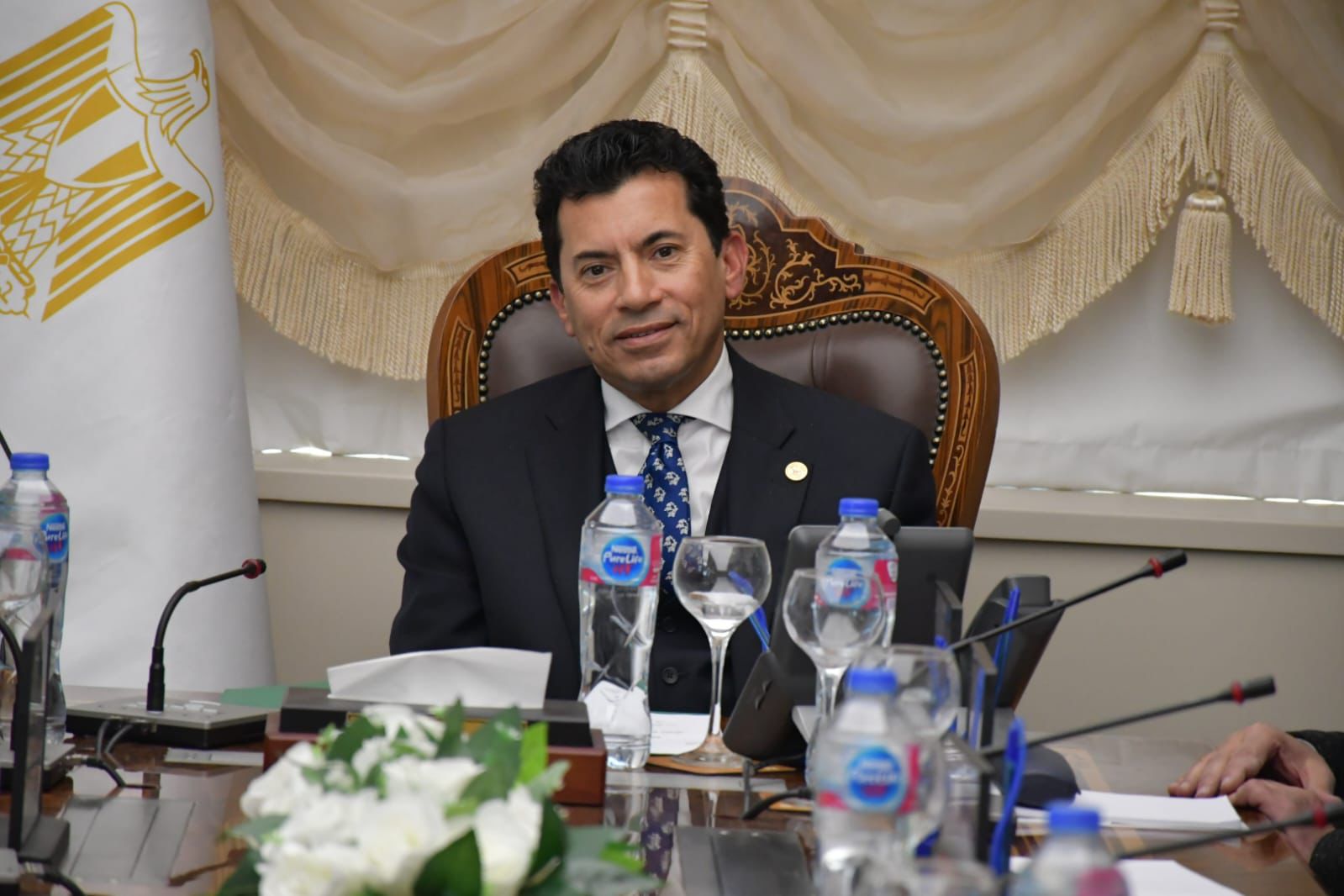 تهنئة من وزير الرياضة لمنتخب مصر للسباحة للشباب