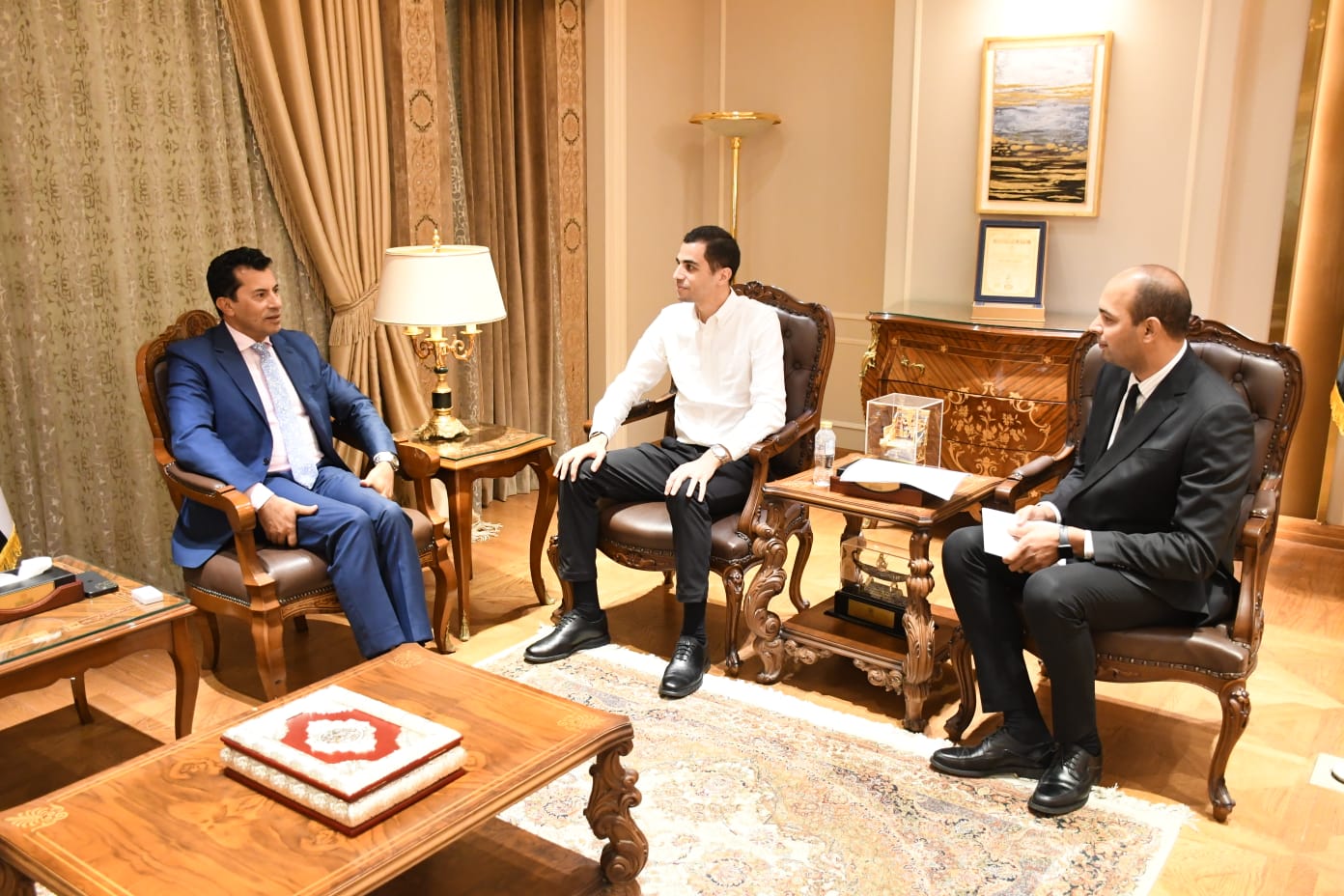 إسكواش .. وزير الرياضة يستقبل علي فرج