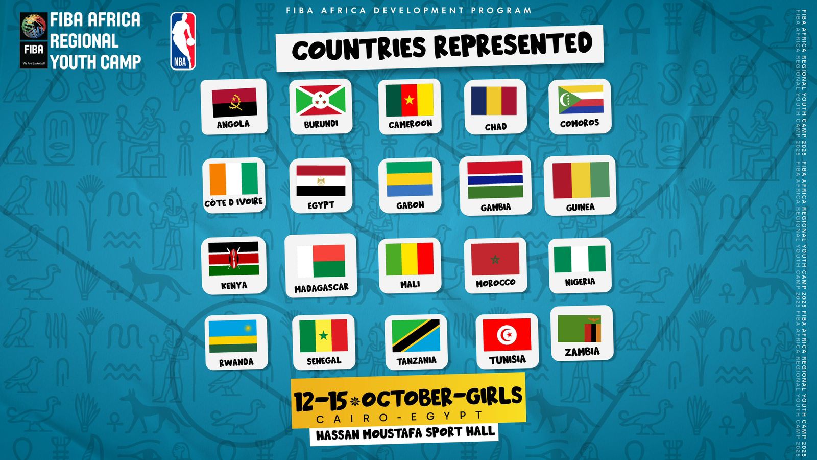 مصر تستضيف معسكر الاتحاد الدولي لكرة السلة للشباب بالتعاون مع الـNBA